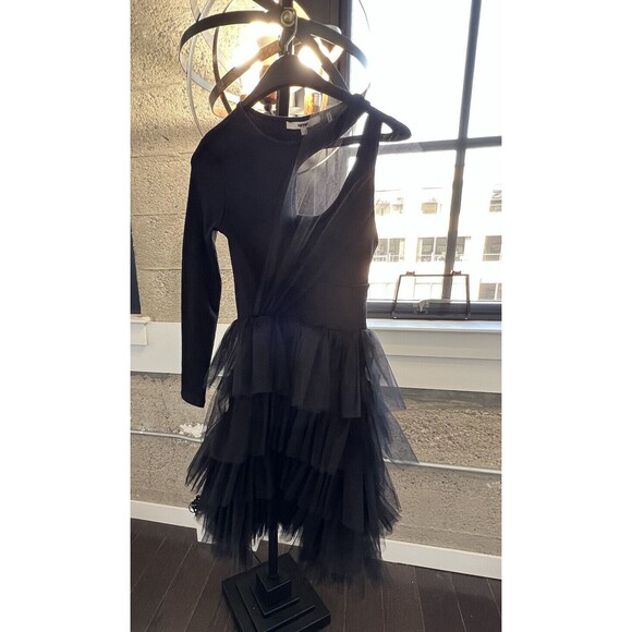 Womans Layered Ruffle TULLE DRESS BLACK -Size EXTRA SMALL - Picture 8 of 8